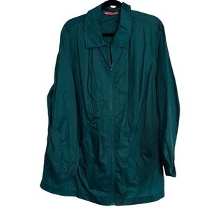 🖤 Woman Within Teal Lightweight Full Zip Raincoat